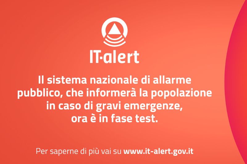 IT-alert, al via la nuova fase di test sul territorio